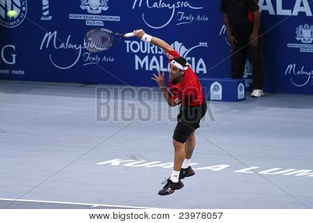 BUKIT JALIL, Malezya - Ekim 01: Kıbrıs Marco Baghdatis bu Malezya açık yarı final Master dereceleri çökertildi