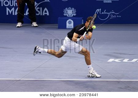 BUKIT JALIL - 01 lokakuu: Frantisek Cermak palauttaa tämän Malesian avoin välierässä doubles partne