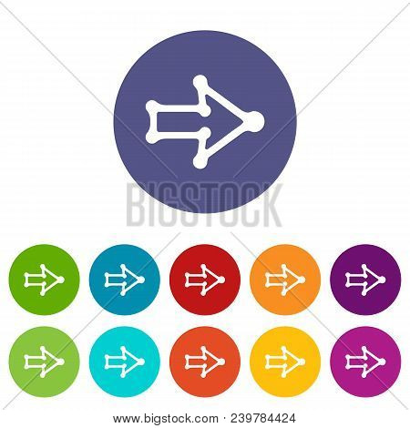 Right Arrow With Thick Contour Icon In Simple Style Isolated On White Background