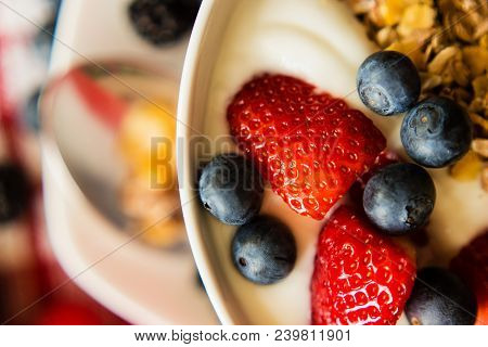 Healthy Breakfast Concept With Oat Flakes And Berries