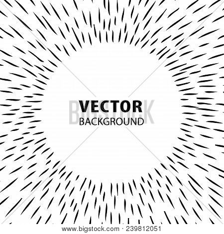 Illustration Vector Abstract Speed Motion Black Lines With Circle In The Middle