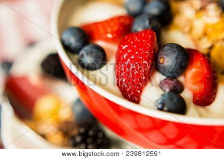 Healthy Breakfast Concept With Oat Flakes And Berries