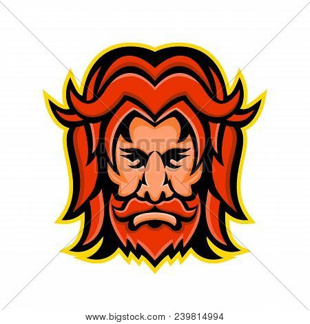 Mascot Icon Illustration Of Head Of Baldr, Balder Or Baldur, A God In Norse Mythology, And A Son Of 