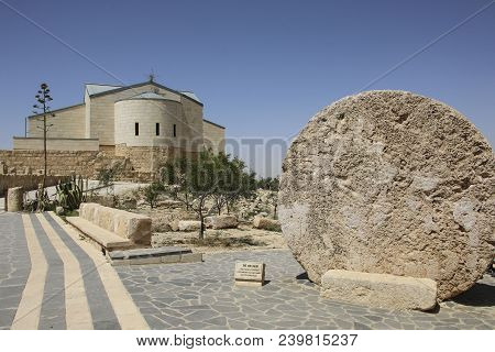 The Memorial Church Of Moses And Abu Badd - Rolling Stone Used As Door Of Byzantine Monastery On Mou