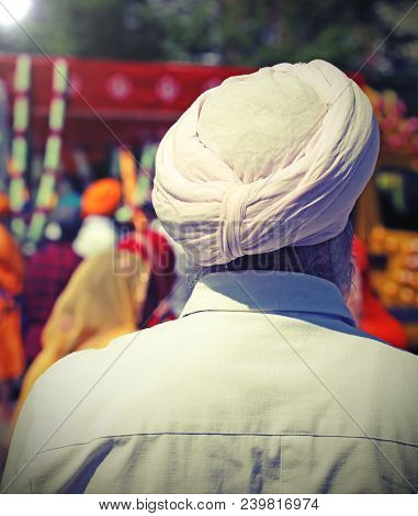 Sikh Man With Turban With Vintage Effect