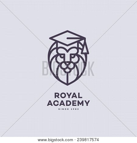 Lion Logo Template Design For Schools, Colleges, Universities, Academies And Other Education Organiz