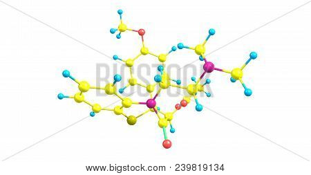 Diltiazem Molecular Structure Isolated On White