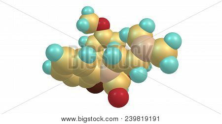 Diltiazem Molecular Structure Isolated On White