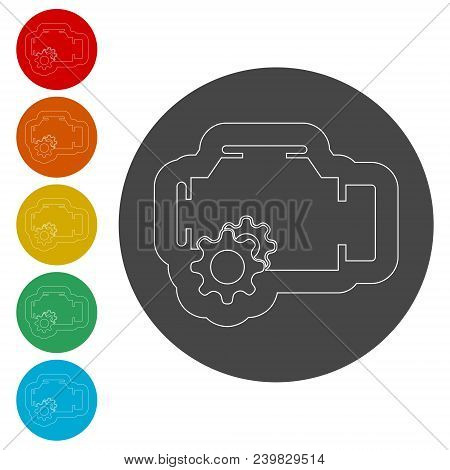 Electric Motor Icon, Simple Vector Icons Set
