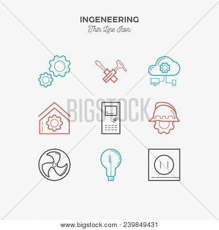 Engineering House Icons. Engineering And Construction Icons. Design Icons.