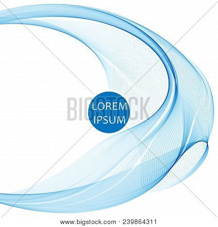 Abstract Vector Background, Round Blue Transparent Ring. Circle Shape. Circle Lines. Blue Circles. T