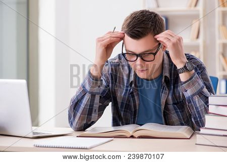 Young student studying over internet in telelearning concept