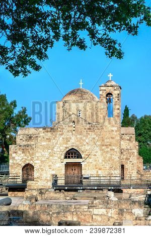 Ruins And Columns Of Early Byzantine Chrysopolitissa Church In Kato Paphos, Cyprus. Agia Kyriaki Chr