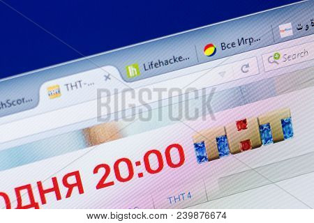 Ryazan, Russia - May 08, 2018: Tnt-online Website On The Display Of Pc, Url - Tnt-online.ru