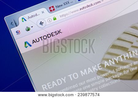 Ryazan, Russia - May 08, 2018: Autodesk Website On The Display Of Pc, Url - Autodesk.com