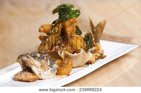 File Name:fried Fish With Sea, Healthy, Fresh, Meal, Deliciou