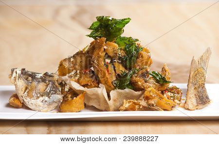 Fried Fish With Sea Healthy Fresh Meal Deliciou