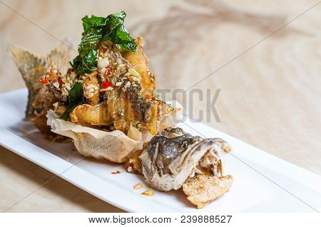Fried Fish With Sea Healthy Fresh Meal Deliciou