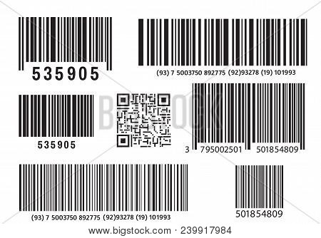 Realistic Bar Code Icon. A Modern Simple Flat Barcode. Marketing, The Concept Of The Internet. Fashi