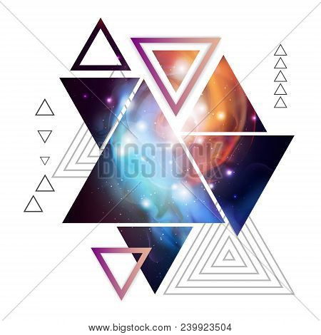 Abstract Hipster Polygonal Triangle Background With Open Space Inside.