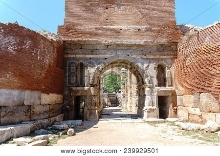 Historical Stone Walls And Doors Of Iznik Bursa