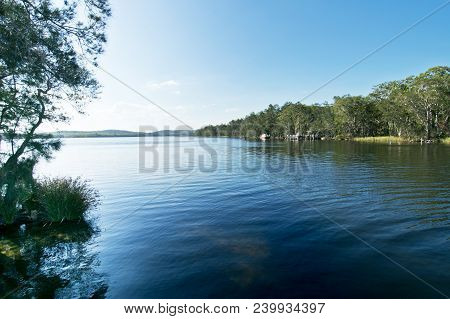 Water Surface Of Myall Lake In Australia.