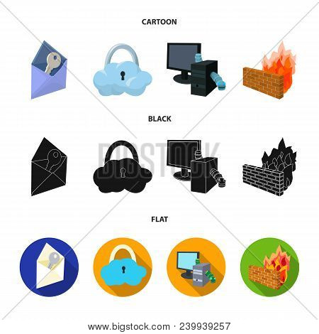 System, Internet, Connection, Code .hackers And Hacking Set Collection Icons In Cartoon, Black, Flat
