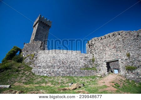 Tuscany, Italy - September 25, 2017: Old Castle of Radicofani in Tuscany, Italy.