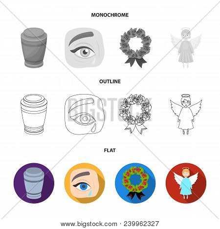 The Urn With The Ashes Of The Deceased, The Tears Of Sorrow For The Deceased At The Funeral, The Mou