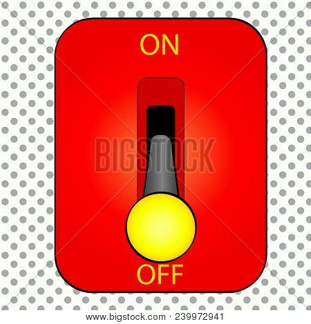 Huge Electric Knife Switch Off Pop Art Retro Vector Illustration. Comic Book Style Imitation.