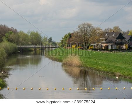 spring time at the river berkel in germany
