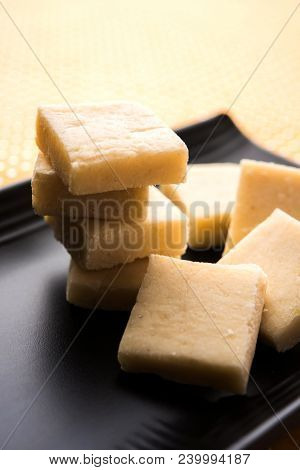 Shrikhand Vadi Or Bar Or Cake Is A Popular Maharashtrian Sweet Food