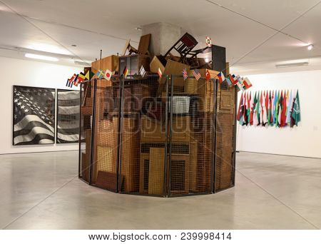 Cracow, Poland - May 8, 2018: Exibition Motherland In Art At Mocak In Krakow. Art Installation By Ja