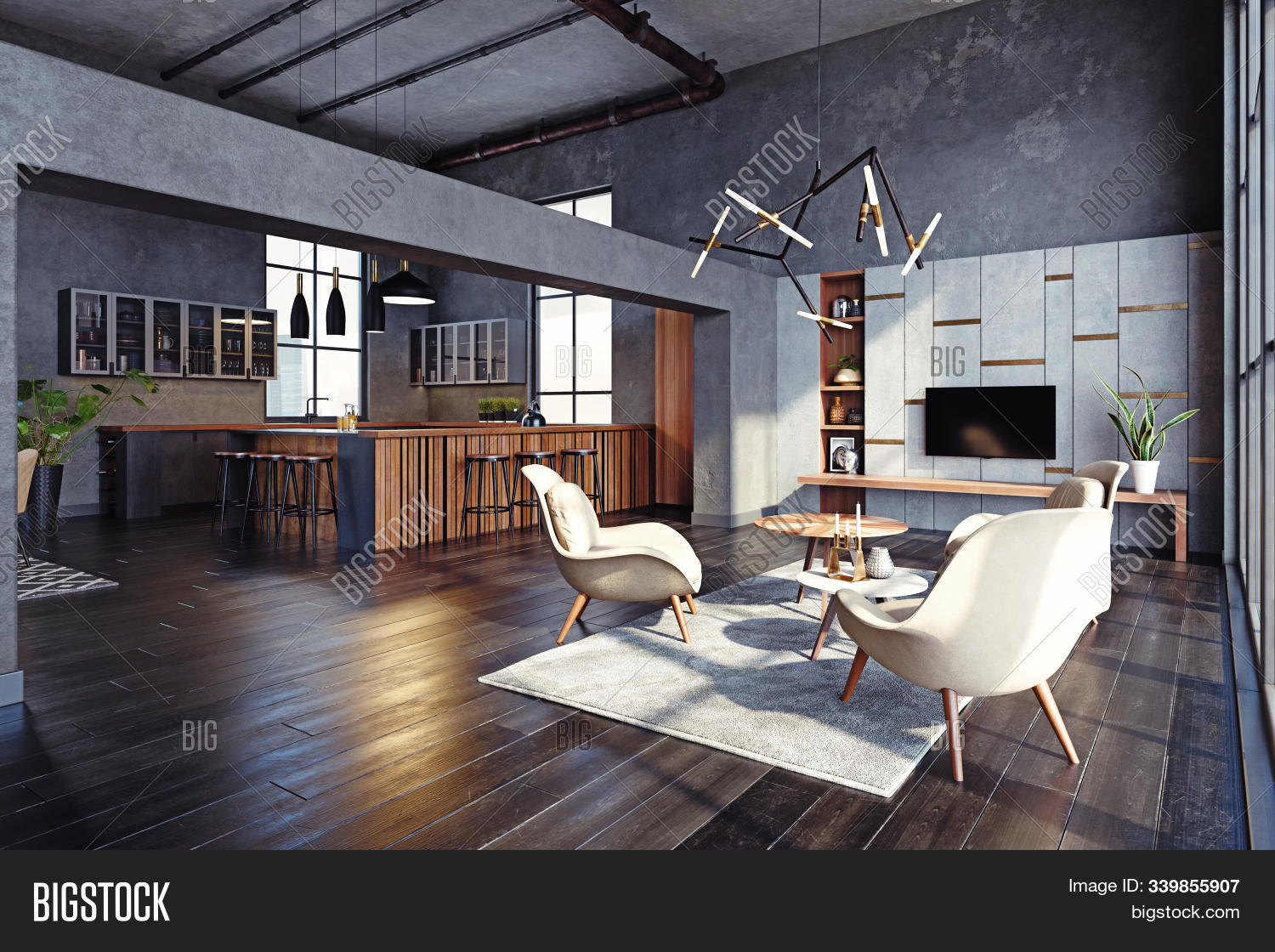 Modern Living Interior Image Photo Free Trial Bigstock