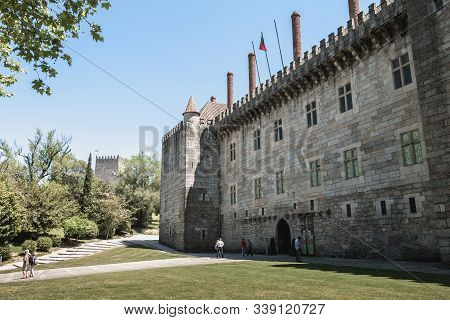Architectural Detail Of The Palace Of The Dukes Of Braganza In Guimaraes, Portugal