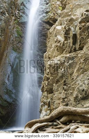 A View Of A Small Waterfall In Troodos Mountains In Cyprus