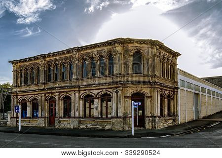 Old Victorian Architecture Building In Oamaru, New Zealand