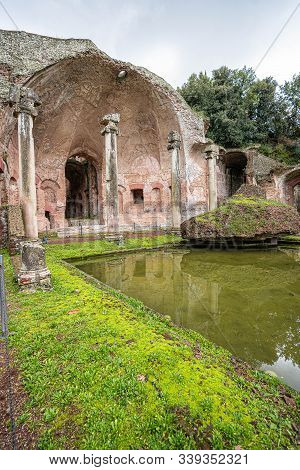 Ancient Pool Called Canopus In Villa Adriana (hadrian's Villa), Tivoli, Italy
