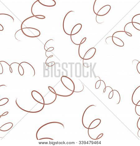 Abstract Pink White Seamless Vector Pattern, Pink Lines And Strokes, Watercolor Strokes, Dashes And 