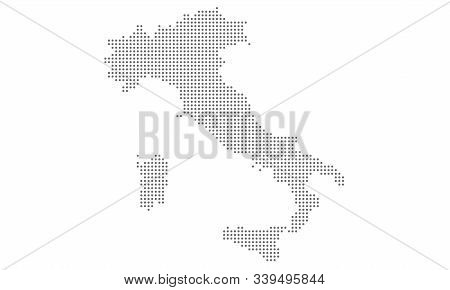 Dotted Map Of Italy Composition And Solid Illustration. Vector Map Of Italy Composition Of Sphere Pi