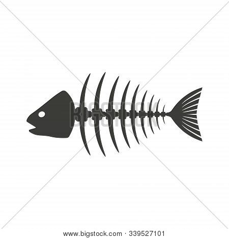 Vector Illustation Of Fish Skeleton Icon. Isolated.