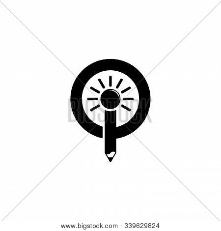 Letter Io Shine Pencil Education Symbol Logo Vector