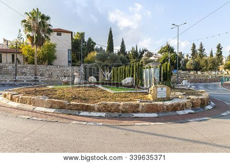 Jerusalem, Israel, December 07, 2019 : A Place Of Tolerance In The Chechen Village Abu Ghosh Near Je