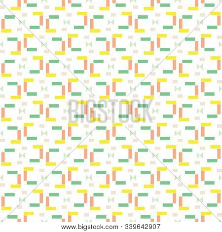 Green, Yellow, Orange Shapes Abstract Pattern Vector