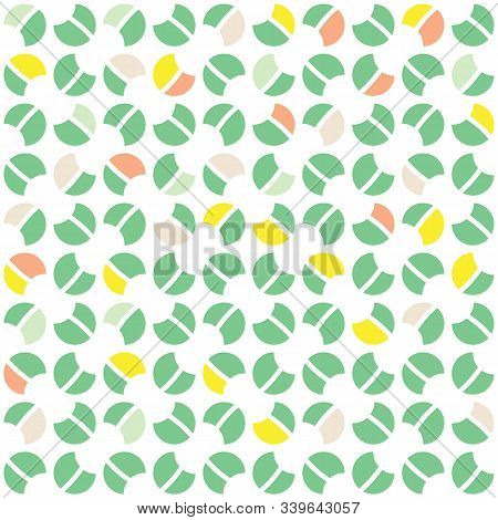 Green And Yellow Quarter Circles Abstract Background