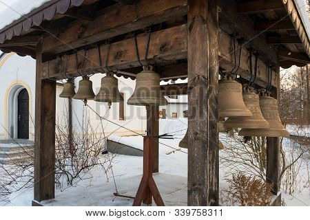 Bells In The Bell Tower At The Church Of The Assumption Of The Blessed Virgin Mary In The Village Of