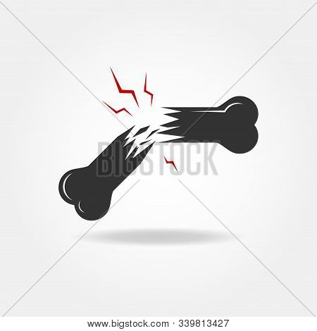 Broken Bare Bone Simple Black Icon. It Requires Medical Intervention And The Application Of A Langet