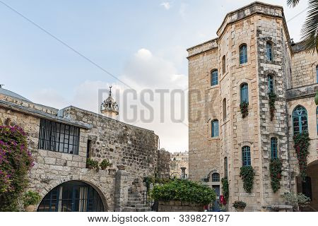 Jerusalem, Israel, December 07, 2019 : The Benedictine Abbey Of Abu Gosh In The Chechen Village Abu 