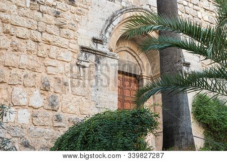 Jerusalem, Israel, December 07, 2019 : The Benedictine Abbey Of Abu Gosh In The Chechen Village Abu 