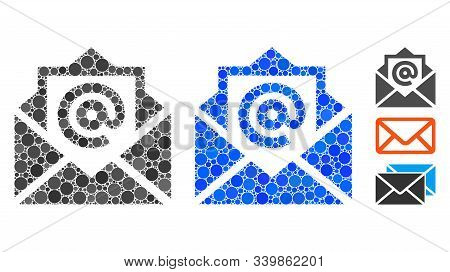 Email Composition Of Filled Circles In Different Sizes And Color Hues, Based On Email Icon. Vector F